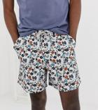 Asos Design Tall Slim Shorter Shorts In Floral Print-gray