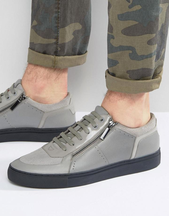 Boss By Hugo Boss Futurism Zip Trainers - Gray