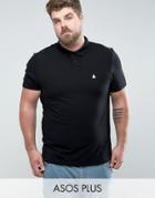 Asos Plus Muscle Polo In Black - Black