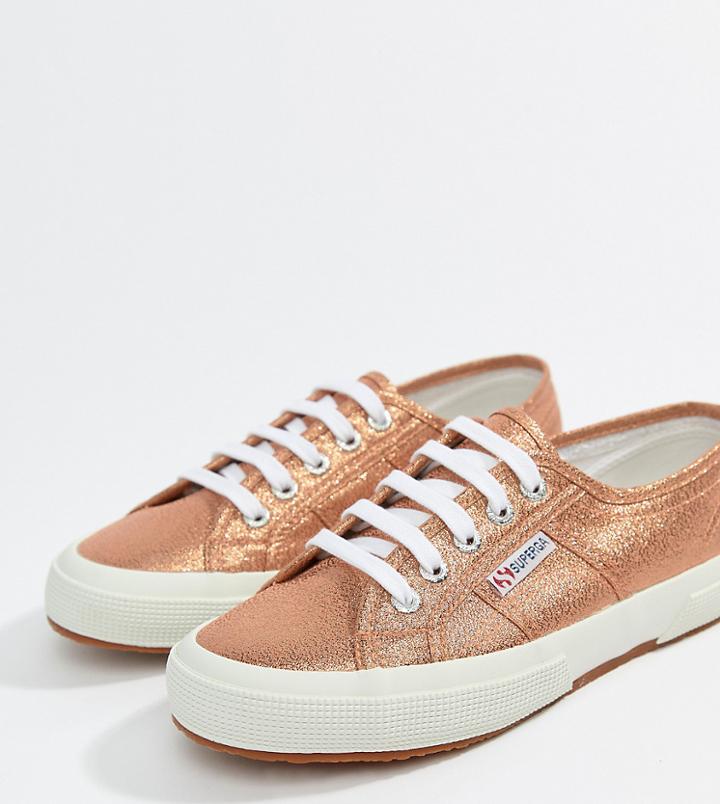 Superga 2750 Lame Metallic Sneakers In Pink - Pink