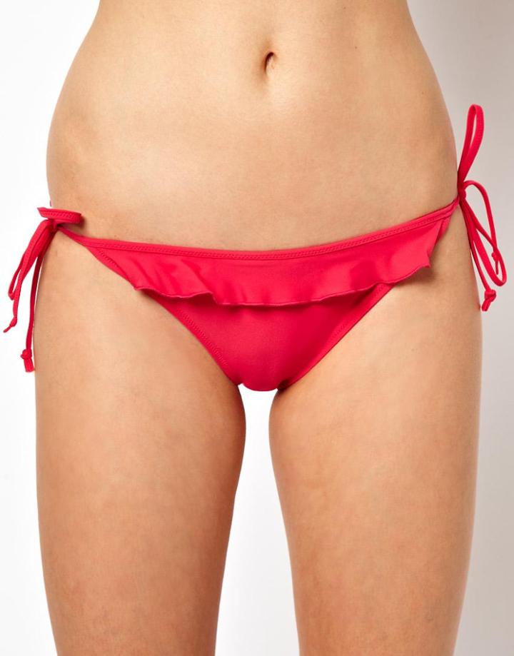 Pureda Exclusive To Asos Tie Side Bikini Bottom With Frill