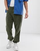 Collusion Cuffed Cord Pants - Green