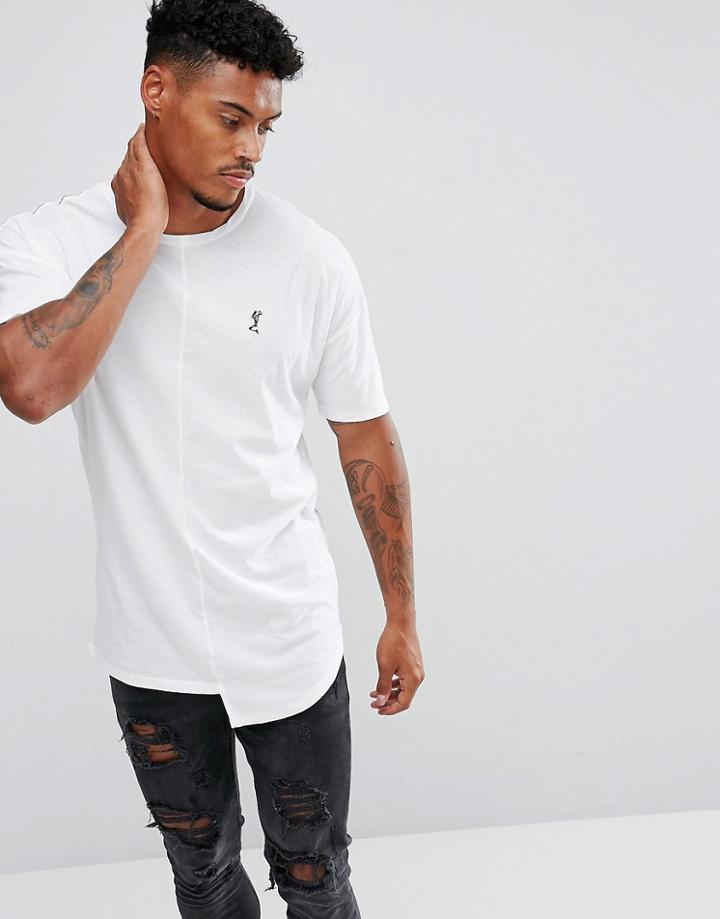 Religion T-shirt With Asymmetric Hem - White
