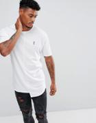 Religion T-shirt With Asymmetric Hem - White