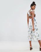 Unique21 Printed Cross Back Jumpsuit - Blue