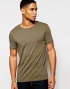 Asos Muscle T-shirt With Crew Neck And Stretch - Spinach