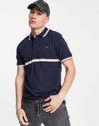 Farah Short Sleeve Polo In Navy