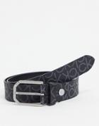 Calvin Klein Monogram Belt In Black
