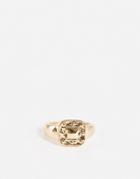 Topshop Square Pinky Ring In Gold