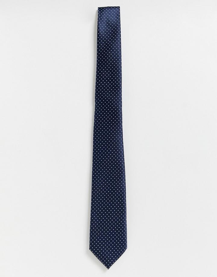 Only & Sons Wedding Satin Tie In Navy - Navy
