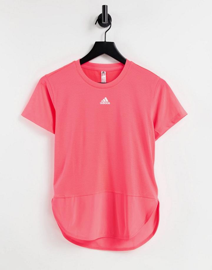 Adidas Training T-shirt In Coral-orange