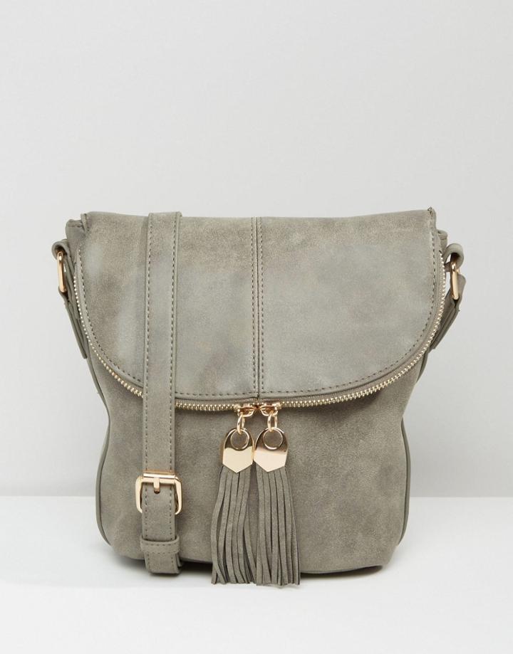 Oasis Tassel Cross Body Bag - Gray