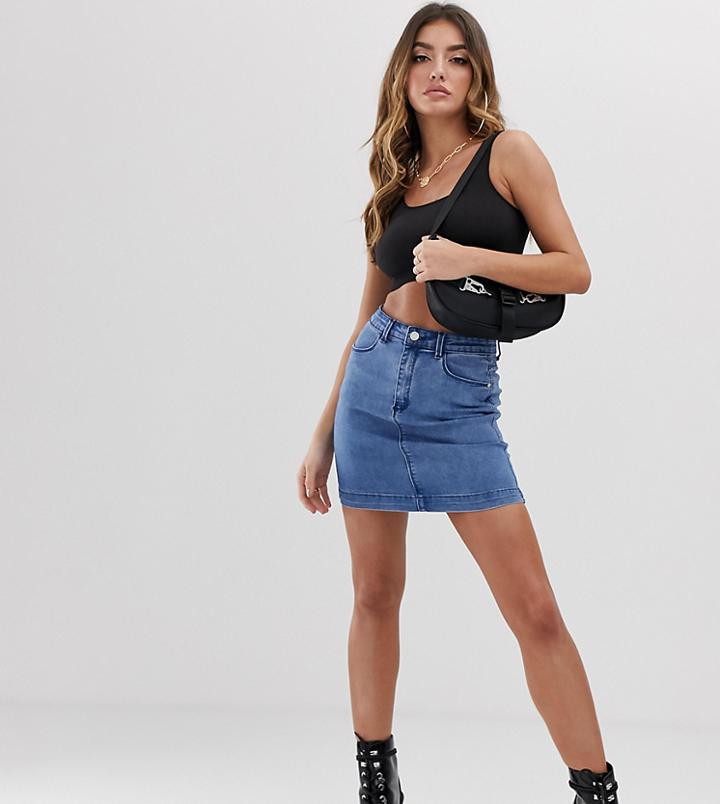 Missguided Super Stretch Denim Mini Skirt - Blue