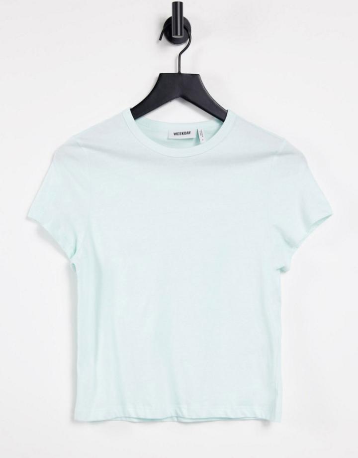 Weekday Forever Crew Neck T-shirt In Mint-green