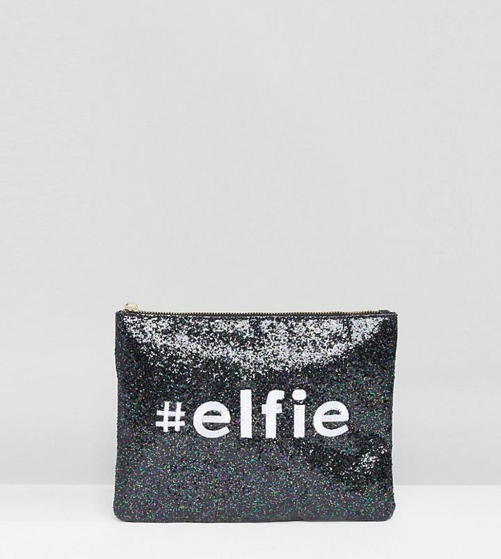 Valery Exclusive Holidays Elfie Glitter Clutch Bag - Black