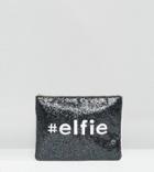 Valery Exclusive Holidays Elfie Glitter Clutch Bag - Black
