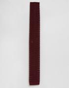 Jack & Jones Knitted Tie In Silk - Red