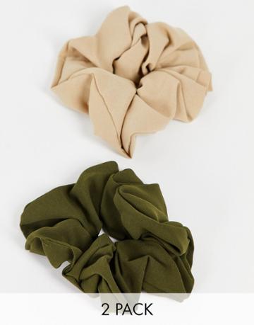 Southbeach 2-pack Neutral Hair Scrunchies-multi