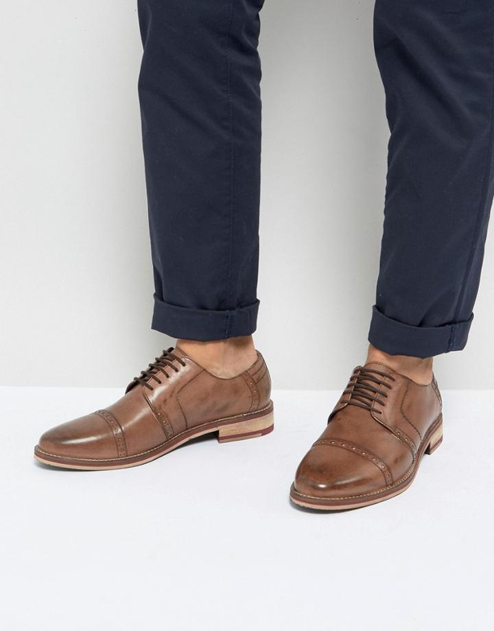 Frank Wright Brogues In Tan Leather - Tan