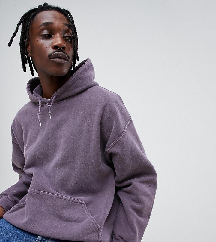 Reclaimed Vintage Inspired Overdye Hoodie In Purple - Purple