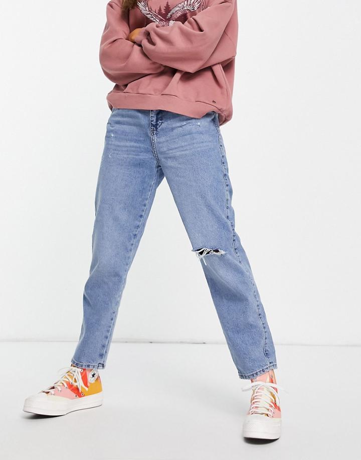 New Look 00s Low Rise Boyfriend Jean In Light Blue-blues