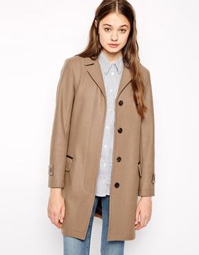 Gloverall Longlined Wook Mix Coat - Tan