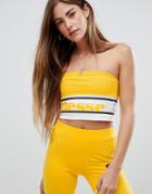 Ellesse Bandeau Top With Logo Front And Stripe Two-piece - Yellow