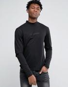 Criminal Damage Long Sleeve T-shirt With Turtleneck - Black
