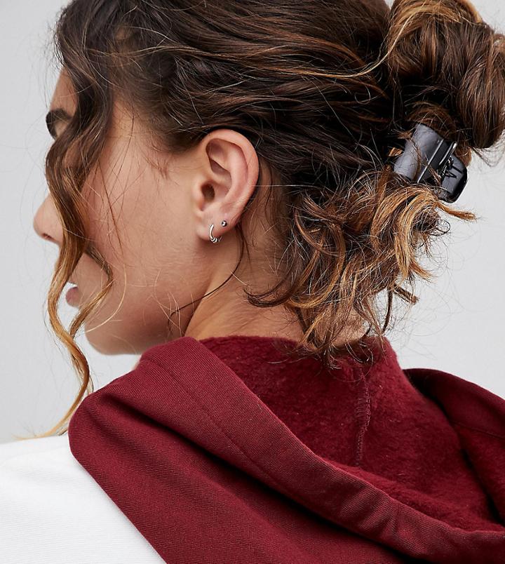Asos Design Pack Of 4 Large Hair Claws - Black