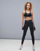 Nike Training Power Leggings In Black Print With Mesh Panels