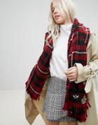Aldo Ozein Plaid Patch Scarves - Pink