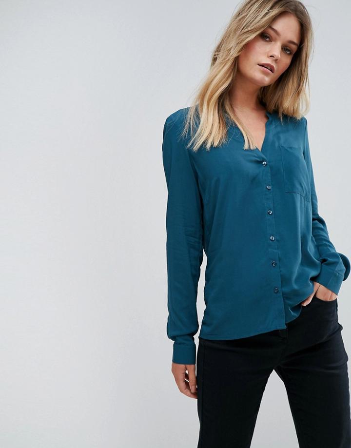 Vero Moda Colarless Shirt - Green