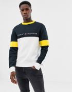 Tommy Hilfiger Limited Sailing Color Block Logo Crew Neck Sweatshirt Relaxed Fit In Navy/multi - Navy
