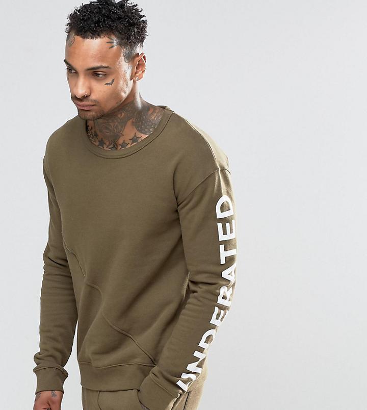 Underated Sweatshirt With Front Zip Pocket - Green
