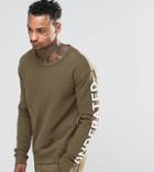 Underated Sweatshirt With Front Zip Pocket - Green