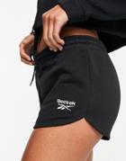 Reebok Small Logo Sweat Shorts In Black