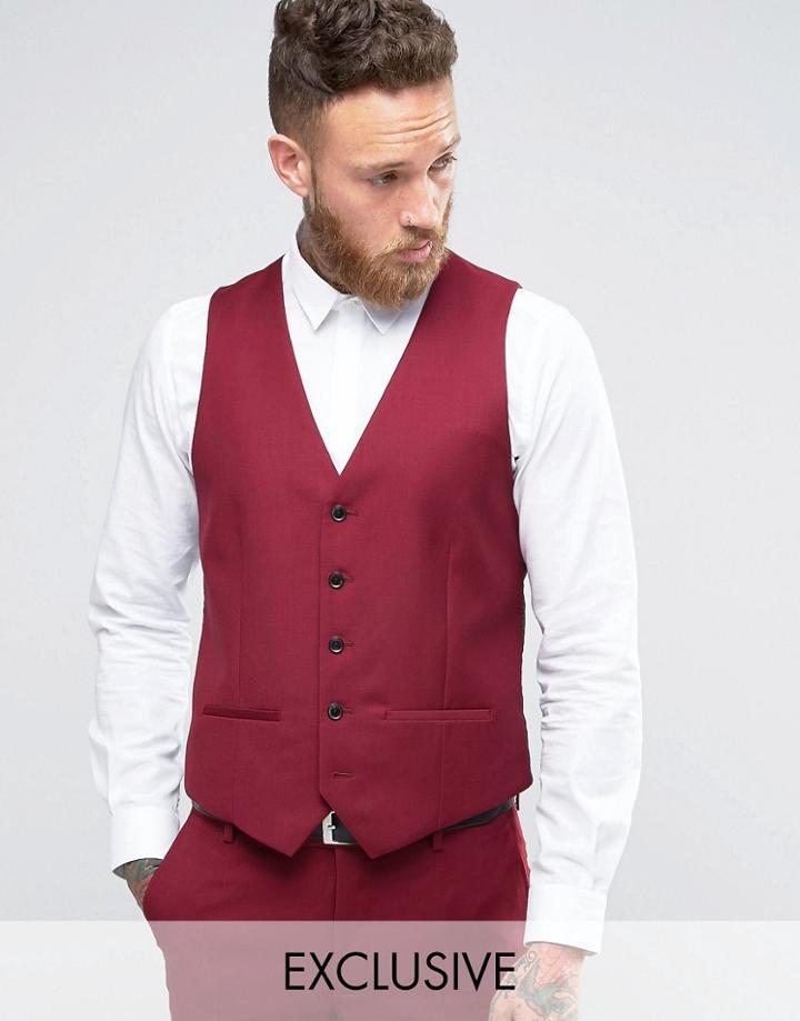 Farah Bright Heron Twill Vest - Red