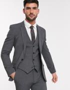 Asos Design Super Skinny Suit Jacket In Four Way Stretch In Charcoal-grey