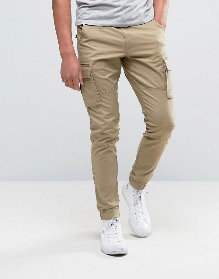 Only & Sons Cargo Pant In Skinny Fit - Beige