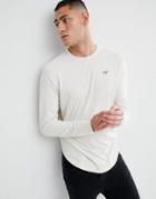 Hollister Seagull Logo Long Sleeve Top In Beige - Beige