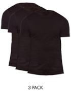 Asos Slim Fit T-shirt With Crew Neck 3 Pack Save 17% - Black