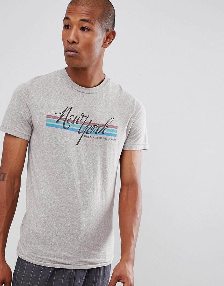 Jack & Jones Premium Crew Neck T-shirt With Vintage Graphic Print - Navy