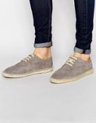 Bronx Lace Up Espadrilles In Gray - Gray