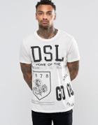 Diesel T-joe-go T-shirt Logo Burnout Print - White