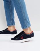 Fred Perry Kendrick Tipped Cuff Canvas Sneakers Navy - Navy