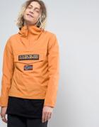 Napapijri Rainforest Overhead Jacket Hooded Layered Nylon In Orange - Orange