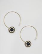 Limited Edition Hoop Bead Through Earrings - Gold