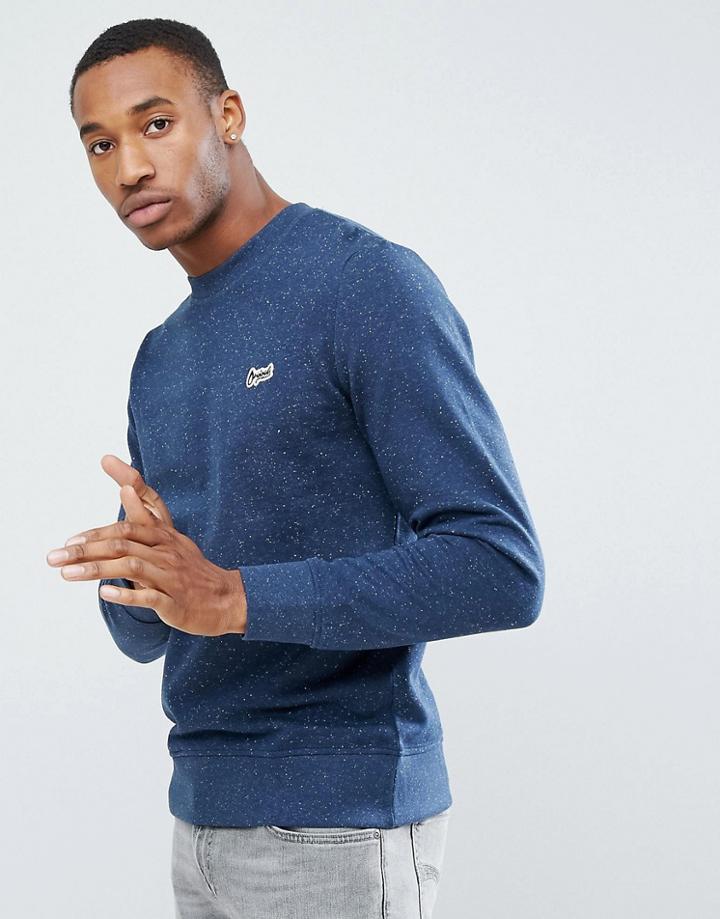 Jack & Jones Originals Sweatshirt With All Over Fleck - Navy