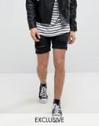 Reclaimed Vintage Revived Levis Shorts With Distressing - Black