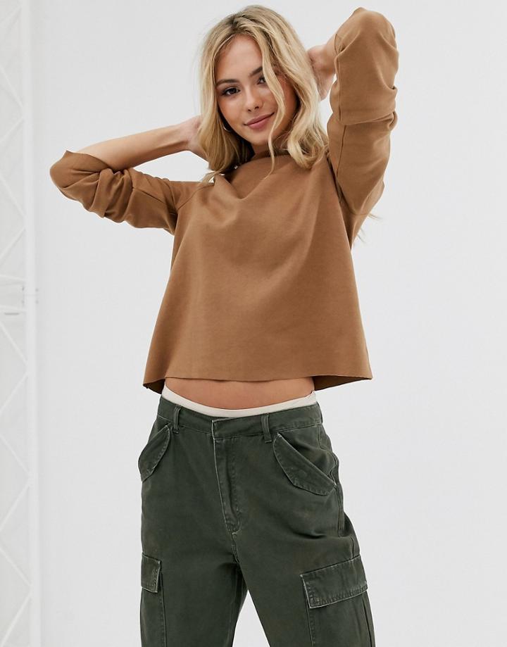 Pieces Long Sleeve Sweatshirt-brown